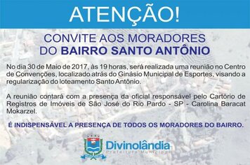 Convite aos Moradores do Bairro Santo Antônio