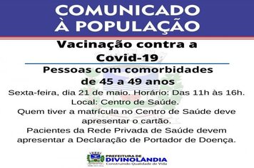 Pessoas com comorbidades de 45 a 49 anos