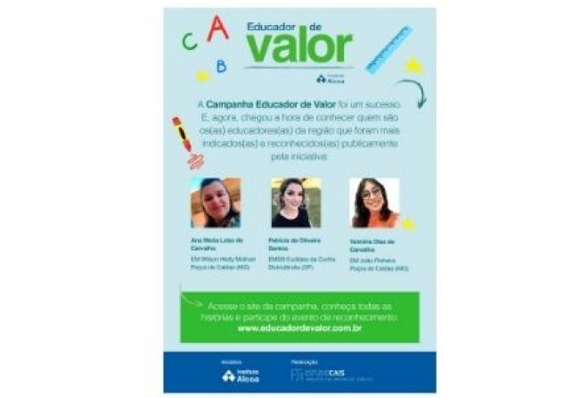 Instituto Alcoa reconhece profissionais da região na campanha “Educador de Valor”