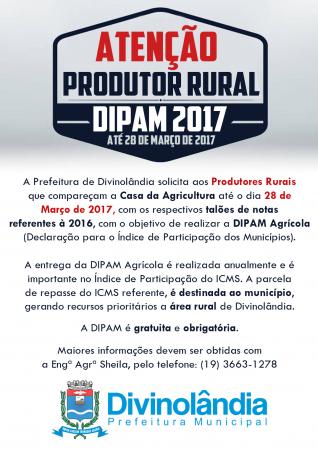 Atenção produtor rural – Dipam 2017 até 28 de março