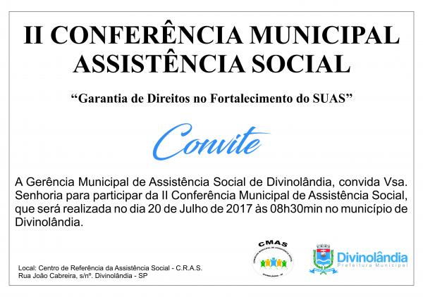 II Conferência Municipal da Assistência Social