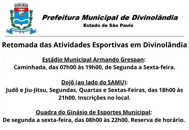 Retomada das atividades esportivas em Divinolândia