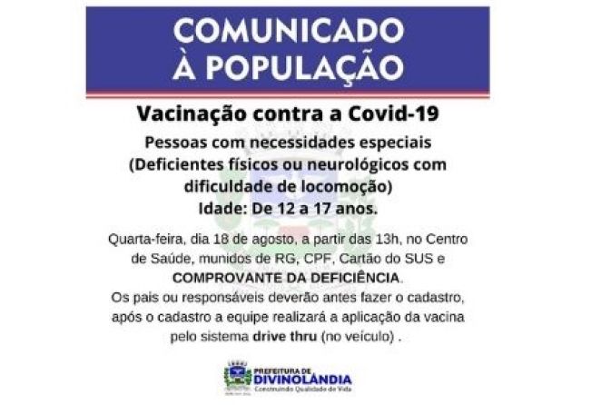 Vacinação contra a Covid-19 no município