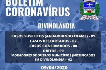 Foto - BOLETIM INFORMATIVO DA COVID-19 (DIVINOLÂNDIA)